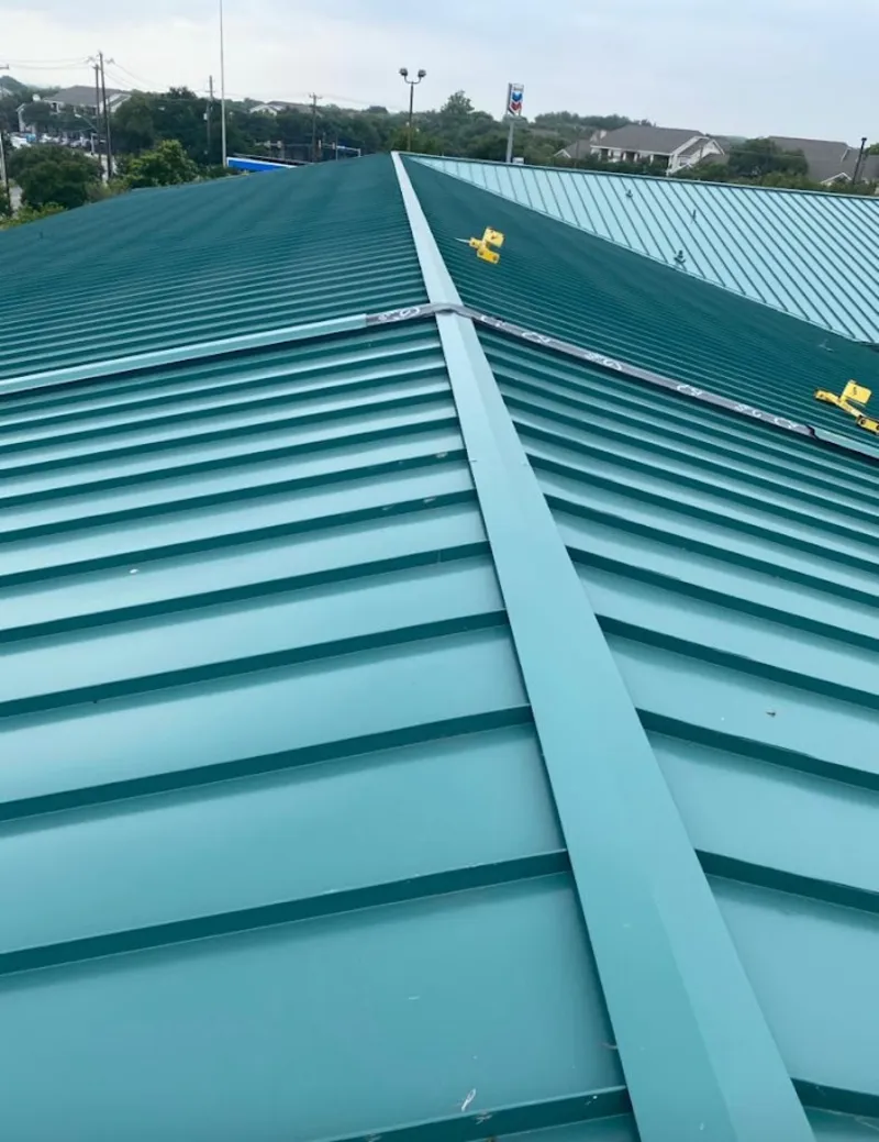 Green commercial metal roof ridge and valley for Metal Roof Repair in Pikeville